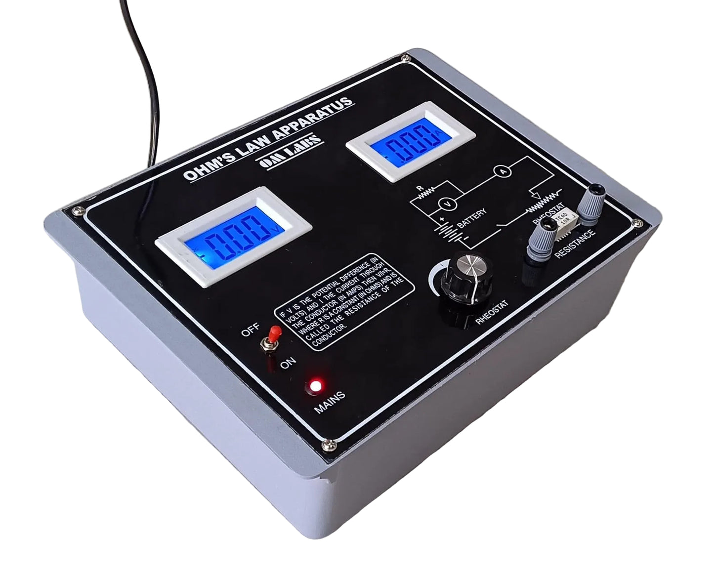 Ohm's Law Apparatus With Digital Meters