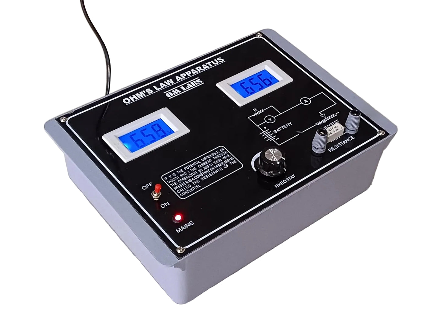 Ohm's Law Apparatus With Digital Meters