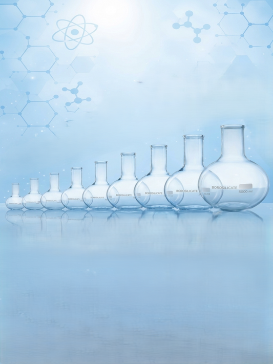 Flask Boiling Flat Bottom Set Borosilicate Glass  | Laboratory Glassware
