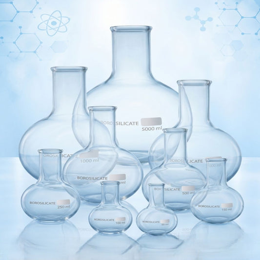 Flask Boiling Round Bottom Set Borosilicate Glass  | Laboratory Glassware