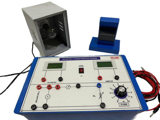 Solar Cell Characteristics Trainer with light source Complete Setup | 2 Digital Meter