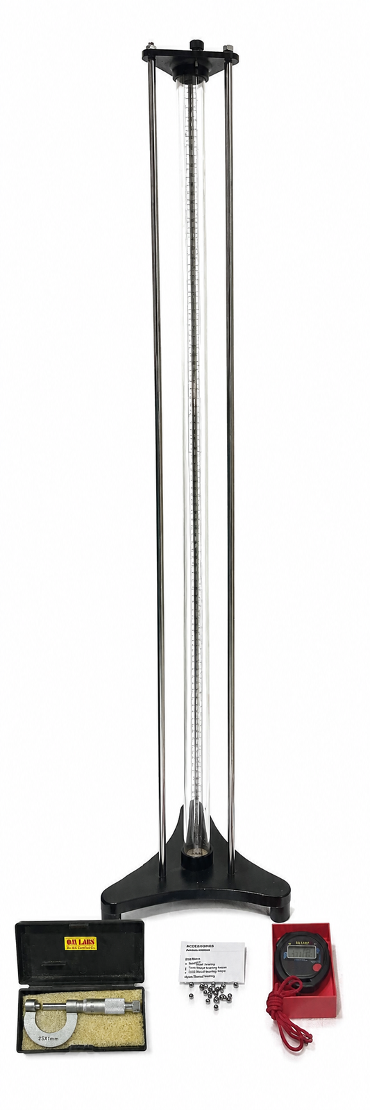 TO DETERMINE THE COEFFICIENT OF VISCOSITY OF A GIVEN VISCOUS LIQUID(GLYCERINE), LEAD SHOTS, SCREW GAUGE, STOP WATCH, THERMOMETER, CLAMPSTAND