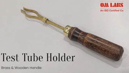 Test Tube Holder Brass & Wooden Handle | Set Of 12 Pcs