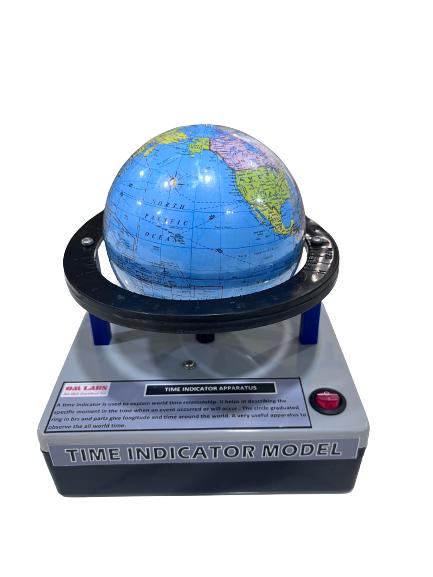 Globe with time indicator model on a white background